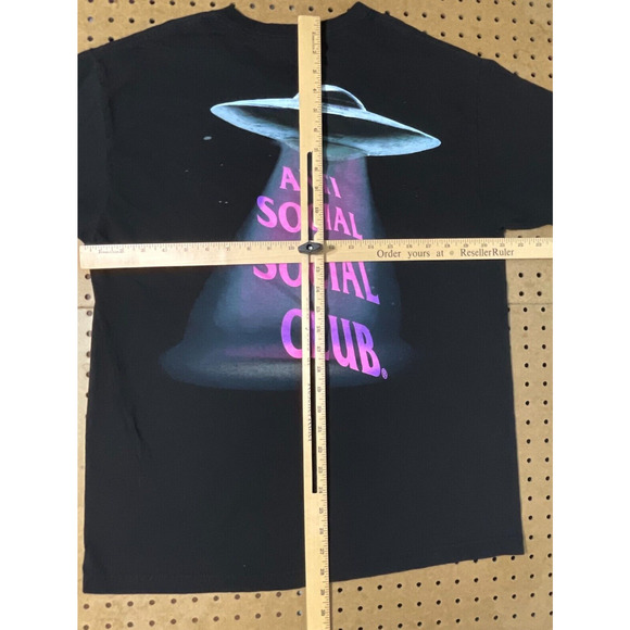 Anti Social Club ASSC Thoughts UFO Alien T-Shirt USA Made Black Large Men - Picture 7 of 9